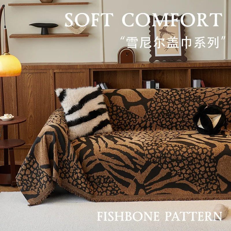 Vintage Four Seasons Sofa Cover Double Sided Couch Cover Blanket Simple Cushion Sofa Towel Fashion Beach Picnic Mat